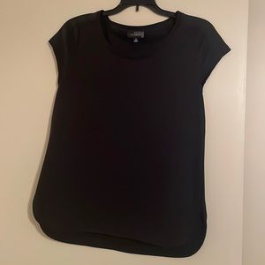 The Limited textured cap sleeve dress top black